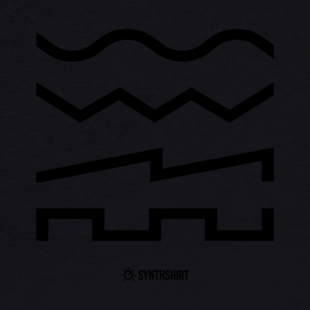 Waveforms 2 Black by Synthshirt